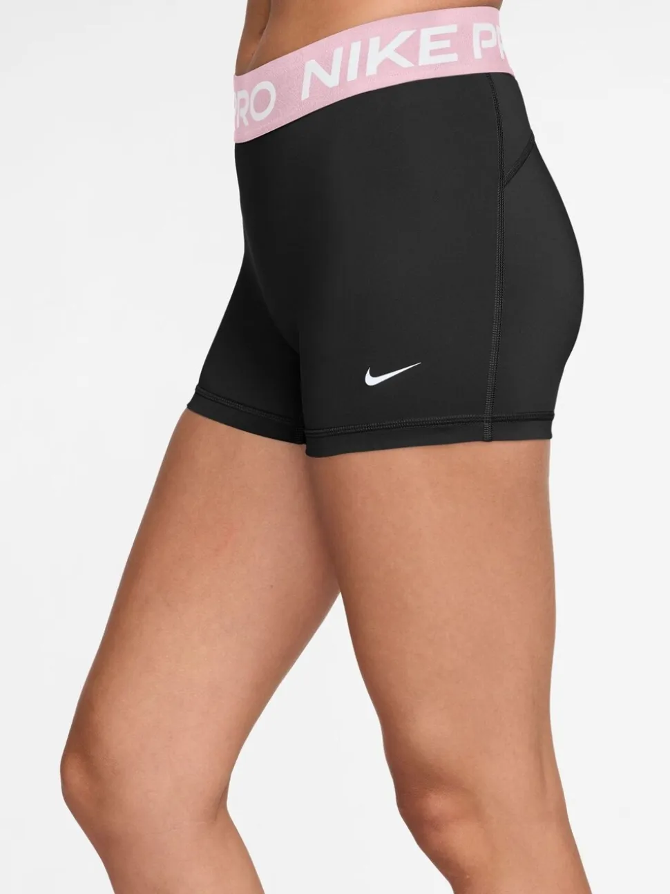 Zwart/roze schuim - Nike Pro Mid-Rise 3" Biker Shorts