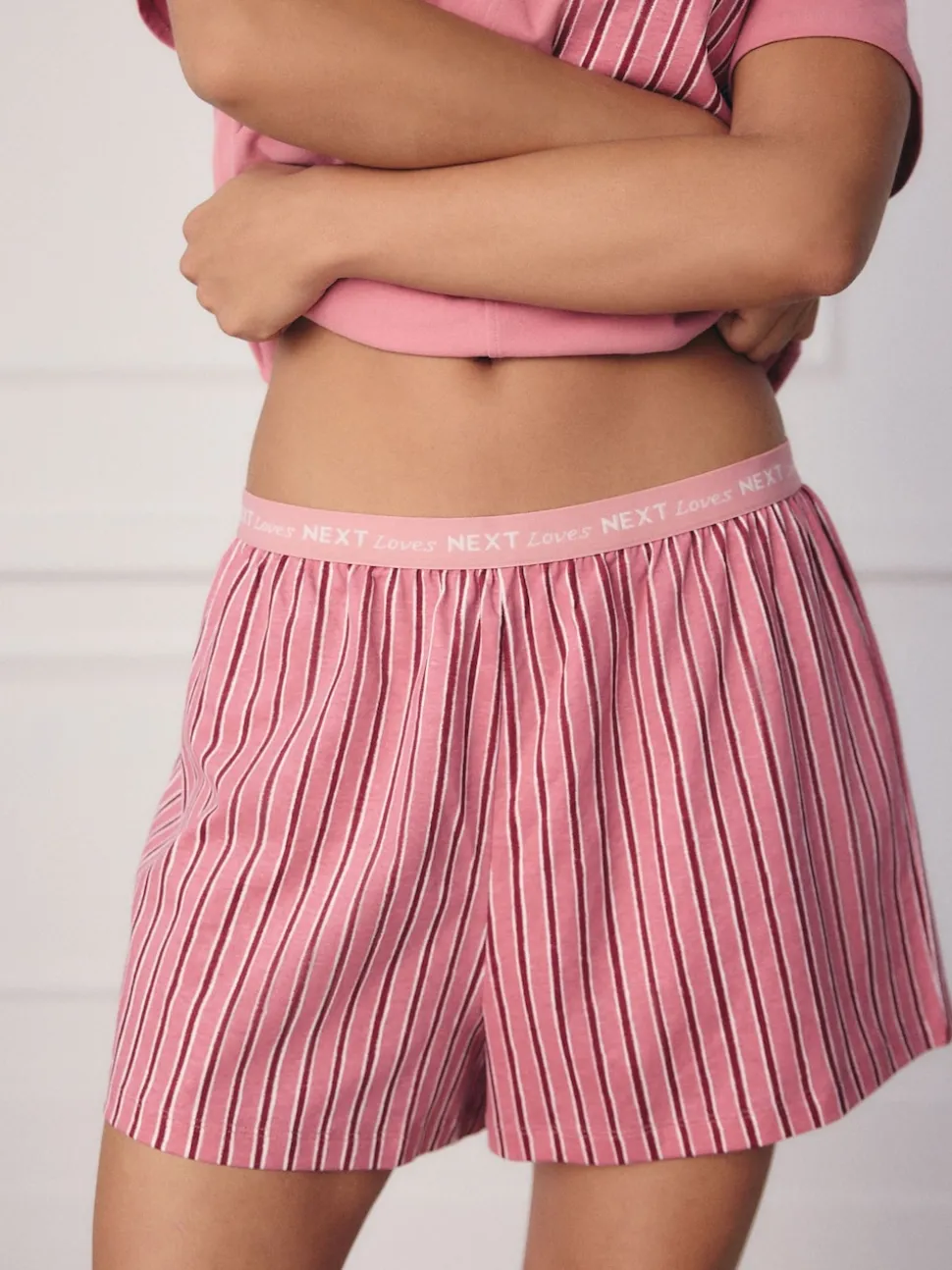 Zwart/roze streep - Korte pyjamaset 2 stuks