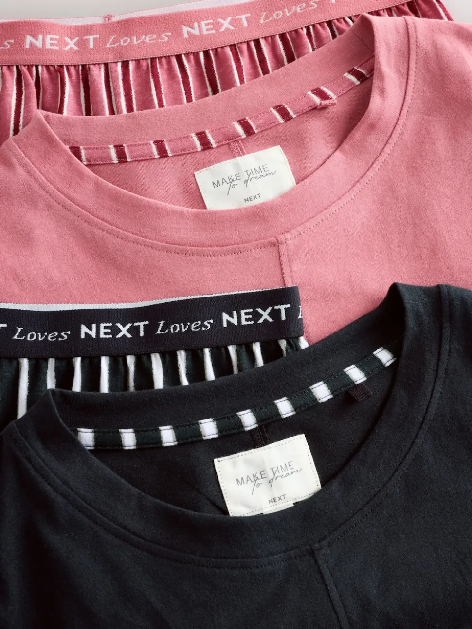 Zwart/roze streep - Korte pyjamaset 2 stuks
