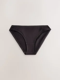 Zwart/roze/olijfgroen - Verpakking van 3 geribbelde katoenen slips