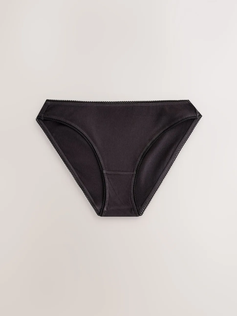 Zwart/roze/olijfgroen - Verpakking van 3 geribbelde katoenen slips
