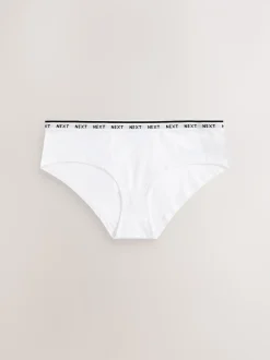 Zwart/wit - 7 Katoenen slipjes met logotailleband