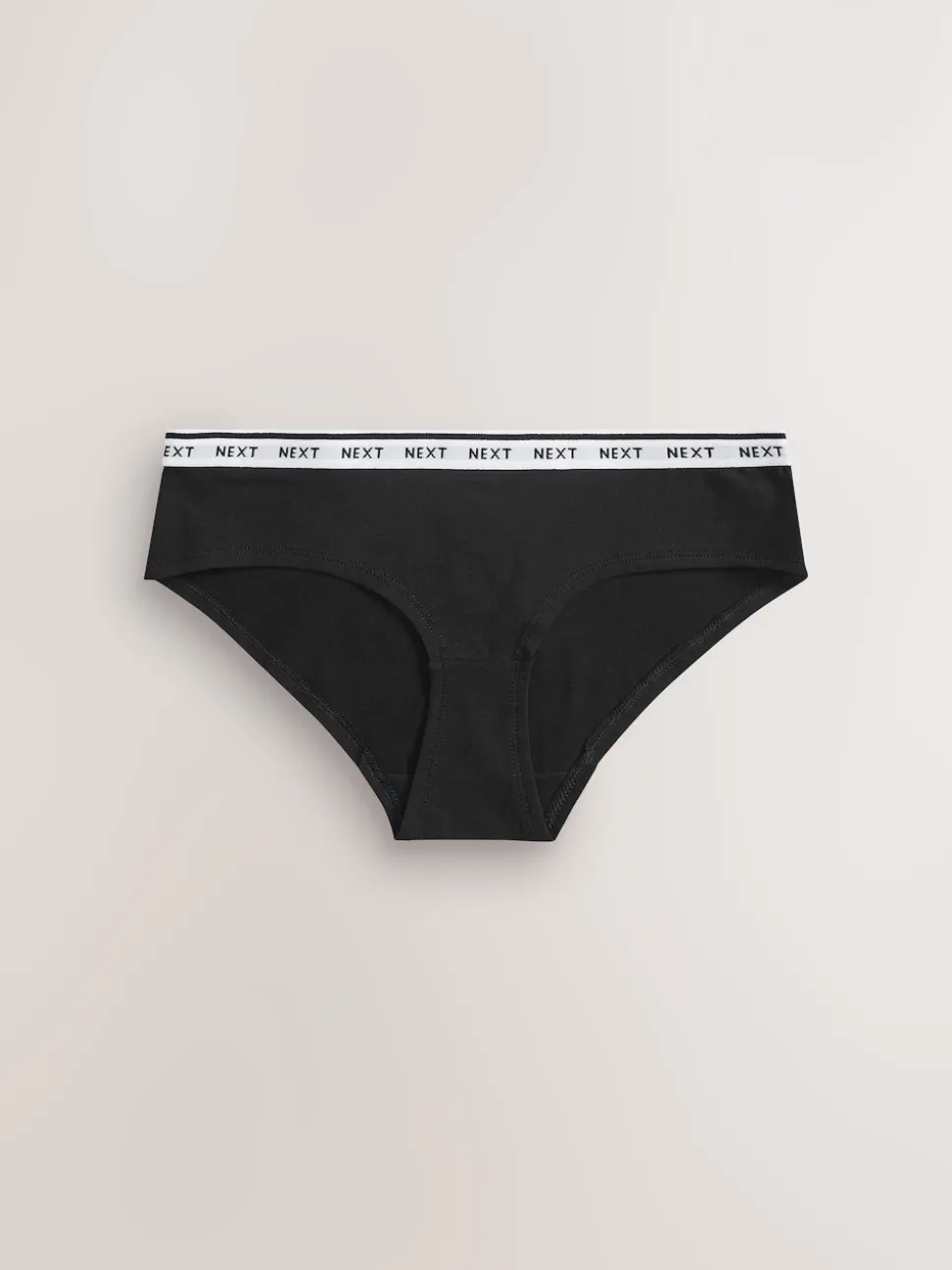 Zwart/wit - 7 Katoenen slipjes met logotailleband