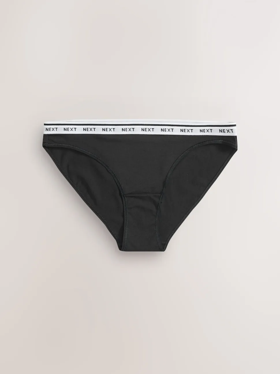 Zwart/wit - 7 Katoenen slipjes met logotailleband