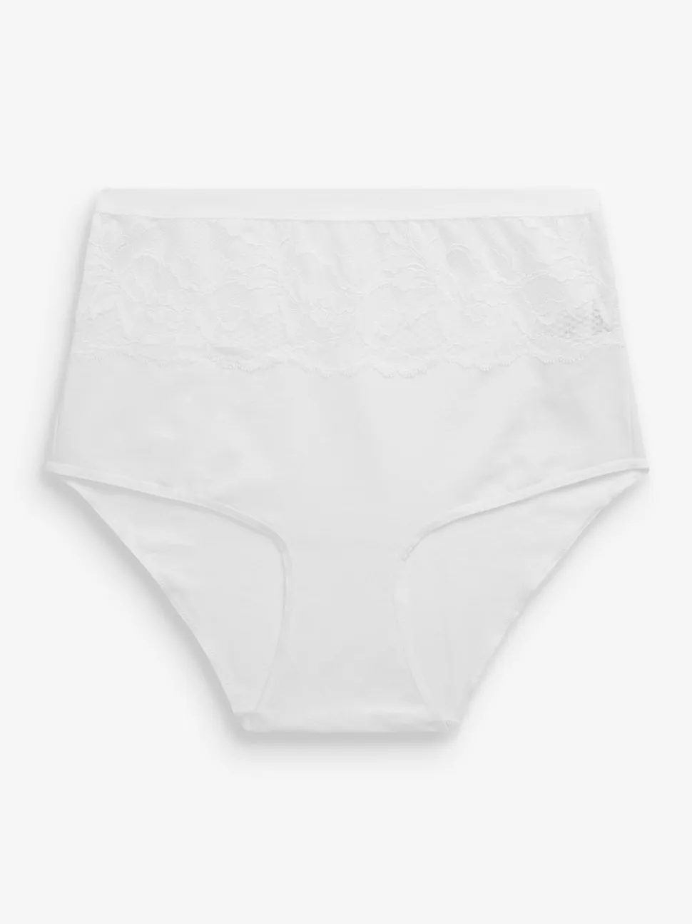Zwart/wit - 2 Vormgevende katoenen slipjes met buikcorrectie en hoge taille