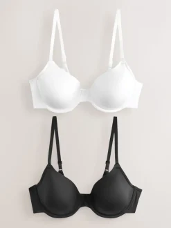 Zwart/wit - A-E Afvlakkende Ultimate Comfort Beha's 2 Verpakking