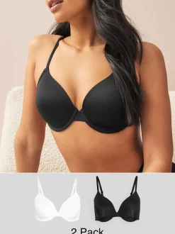 Zwart/wit - A-E Afvlakkende Ultimate Comfort Beha's 2 Verpakking