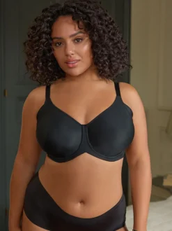 Zwart/wit - F-K cup onderarm gladmakende niet gevulde beugelbeha's met minimaliserend ultiem comfort verpakking van 2