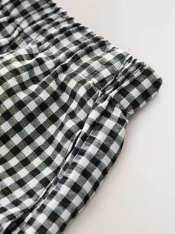 Zwart/wit - Gingham shorts met elastische taille