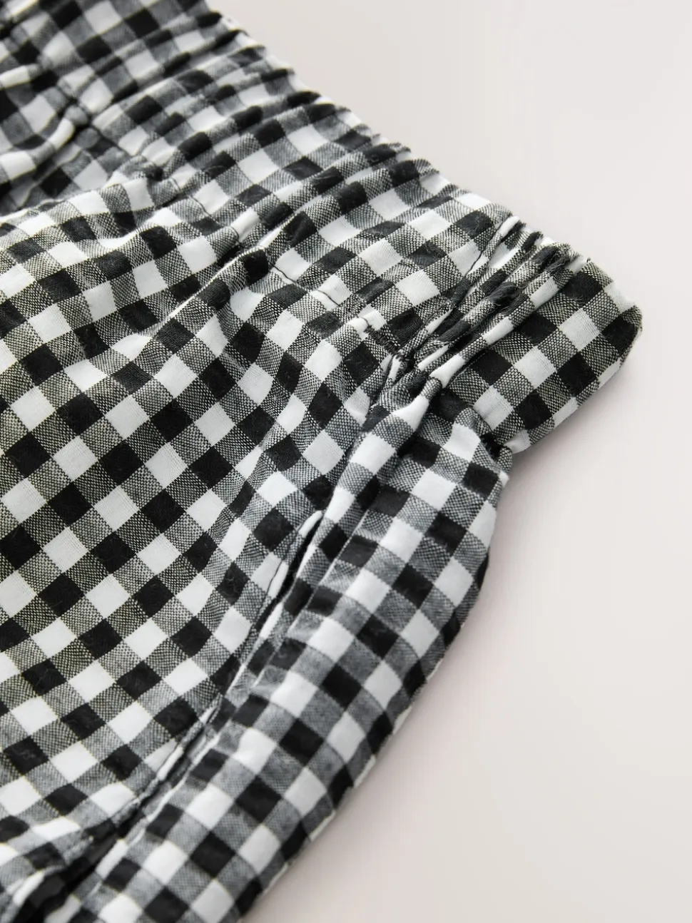 Zwart/wit - Gingham shorts met elastische taille