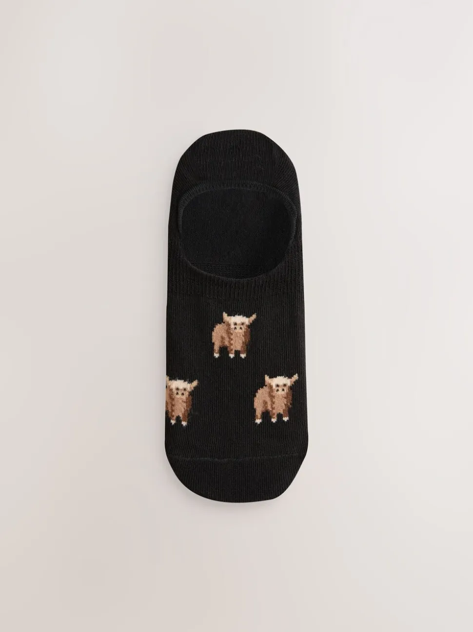 Zwart/wit - Hamish The Highland Cow Stripe Invisible Trainer Socks 4 Pack