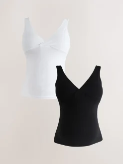 Zwart/wit - Maternity Nursing Vests 2 Pack