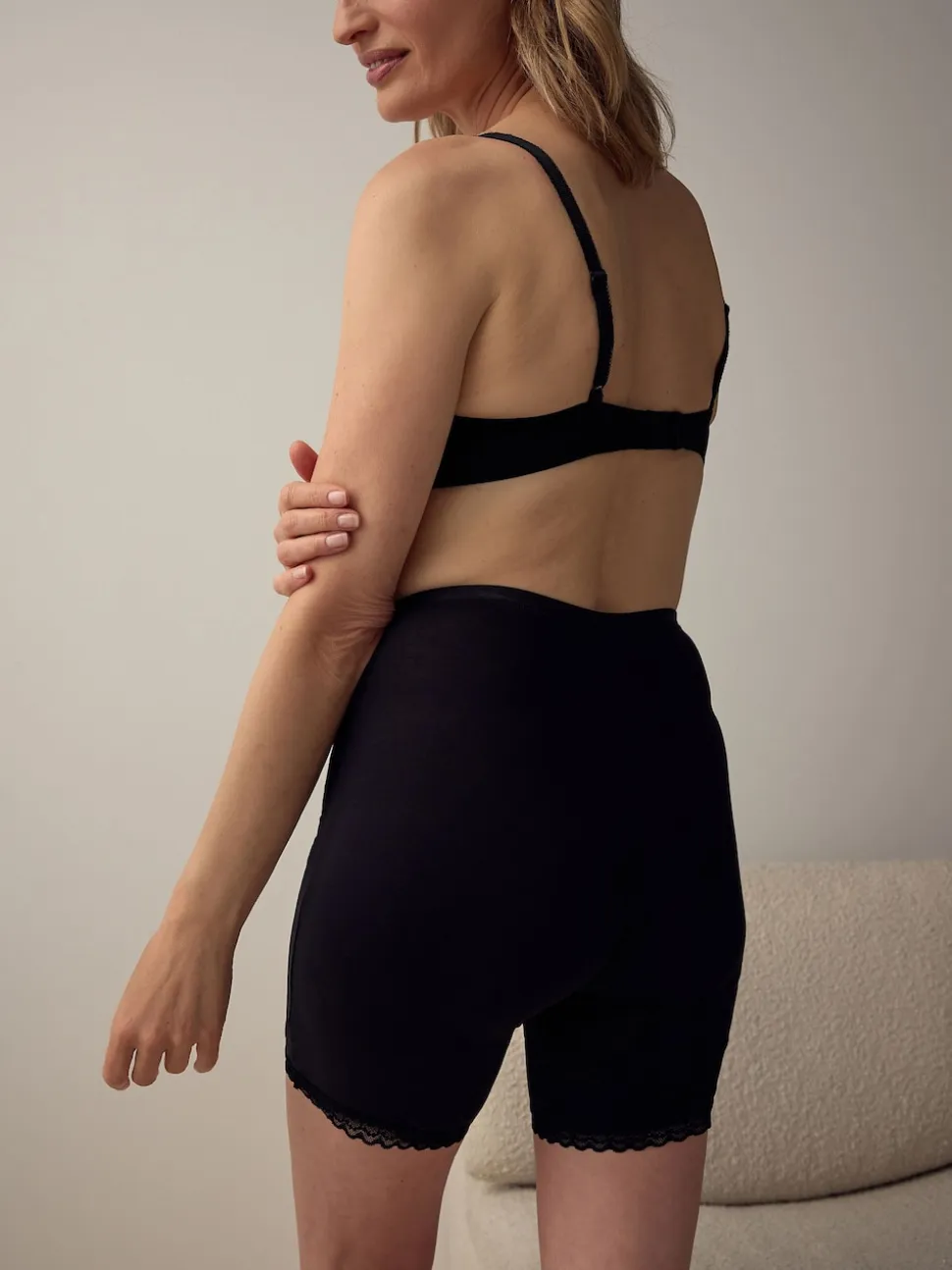 Zwart/wit - Menopause Friendly Cooling Thigh Smoothing Shorts 2 Pack