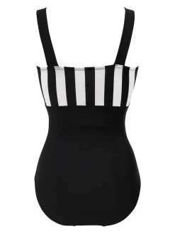Zwart/wit - Pour Moi Palm Springs corrigerend badpak met kleurvlakken