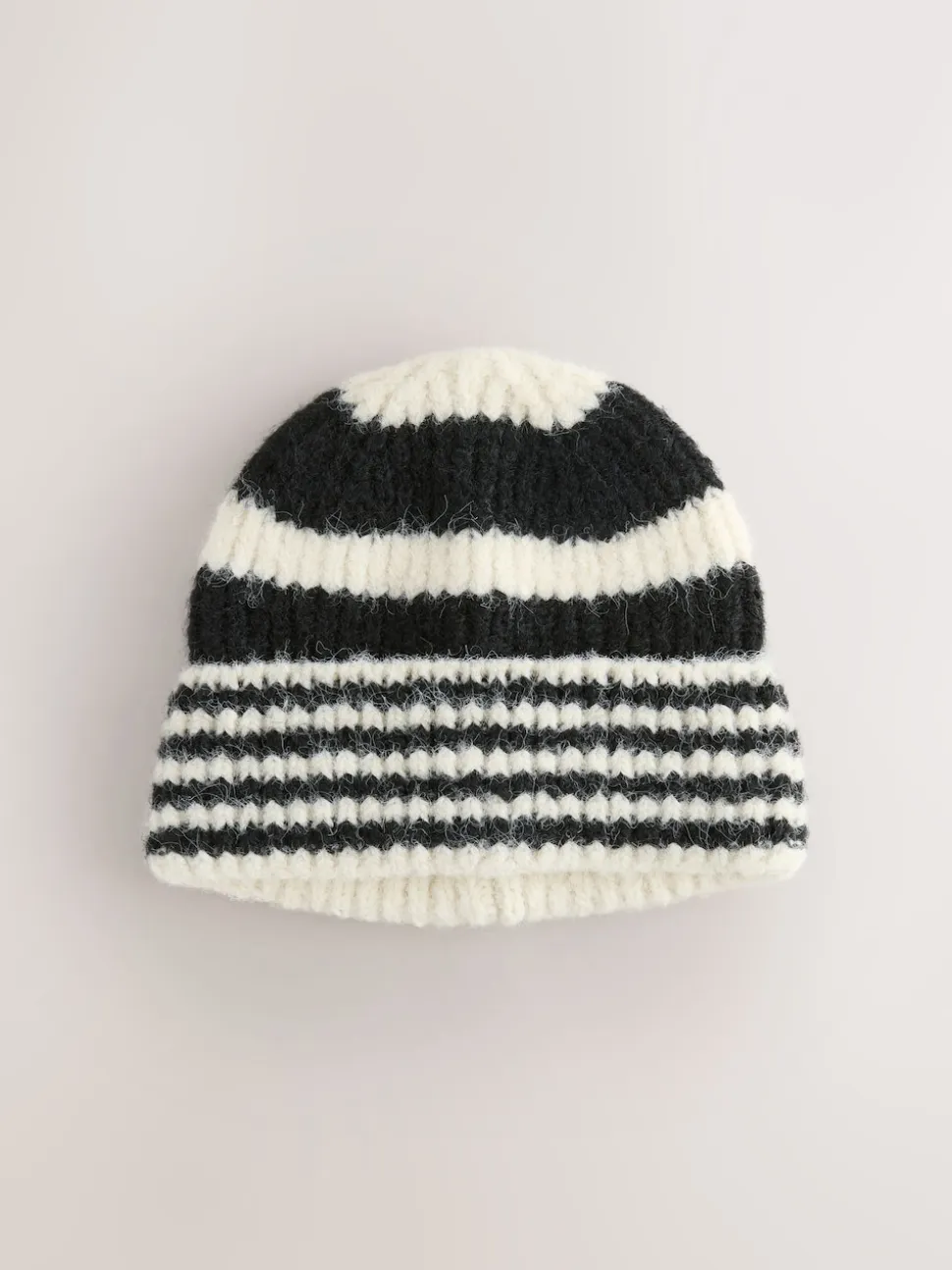 Zwart/wit - Stripe Knitted Beanie Hat