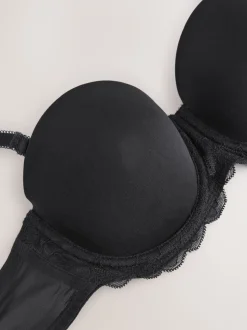 Zwart/wit - Verpakking van 2 strapless multiway beha's met lichte vulling in cupmaten A-E