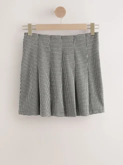 Zwart-wit geruit - Mini Jersey Pleated Skirt