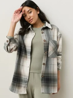 Zwart/wit geruit - Polar Fleece Shacket