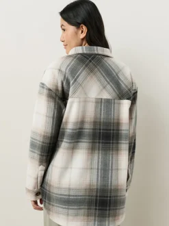 Zwart/wit geruit - Polar Fleece Shacket