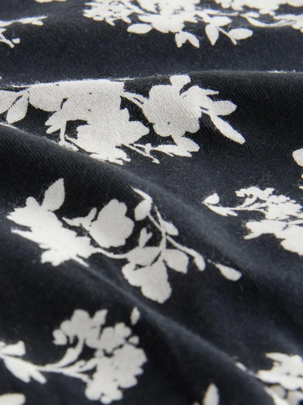 Zwart/wit met bloemenprint - 4 Katoenen slipjes met logotailleband