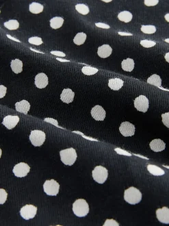 Zwart/wit met bloemenprint - 4 Katoenen slipjes met logotailleband
