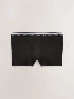 Zwart/wit/nude - 4 Katoenen slipjes met logotailleband