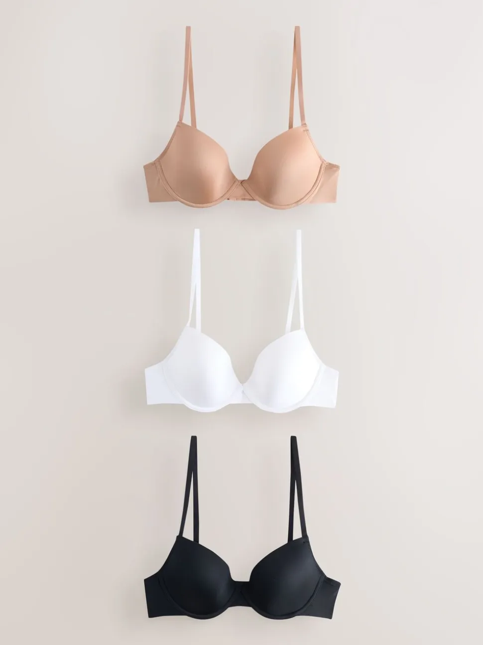 Zwart/wit/nude - A-E Ultimate Comfort Smoothing T-Shirt Beha's 3 Pak