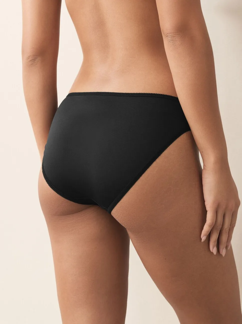 Zwart/wit/nude - Set van 10 slipjes van microvezels