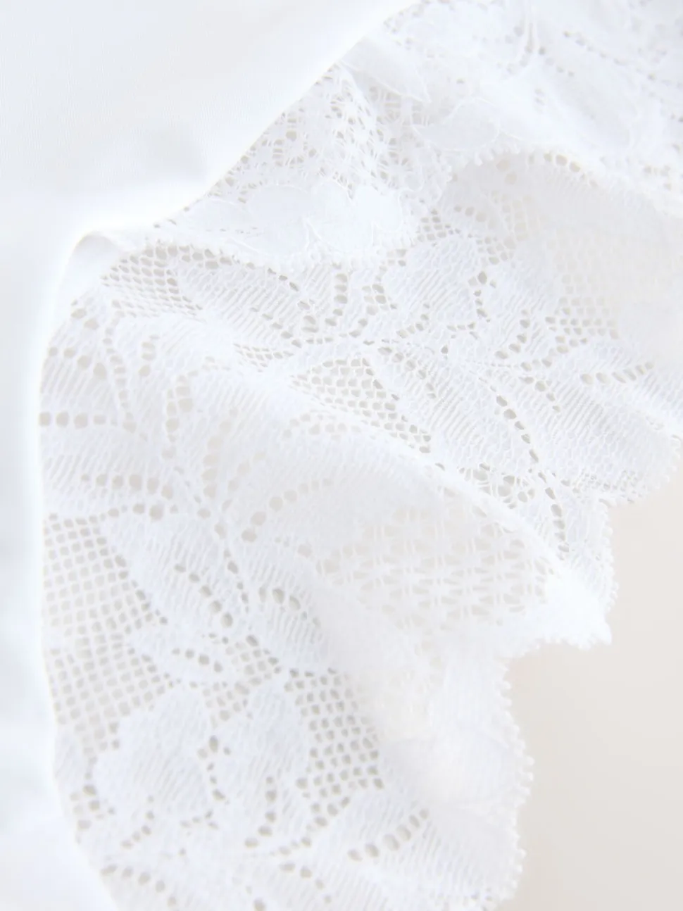 Zwart/wit/praline huidskleur - Microvezel & Kant Hoge Taille Slip 3 Pak