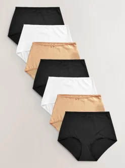 Zwart/wit/praline huidskleur - Set van 7 slipjes van microvezels