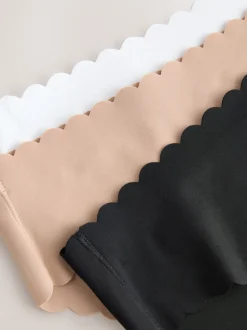 Zwart/wit/praline huidskleur - Geen zichtbare onderbroeklijn slipjes met schulprand 7 -pack