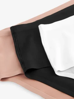Zwart/wit/praline huidskleur - Geen zichtbare onderbroeklijn comfortabele slips verpakking van 3