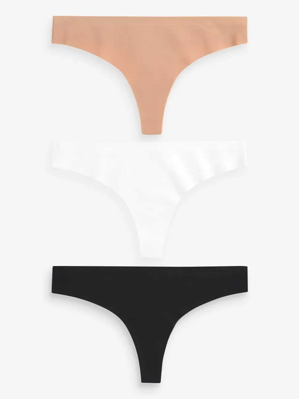Zwart/wit/praline huidskleur - Geen zichtbare onderbroeklijn comfortabele slips verpakking van 3