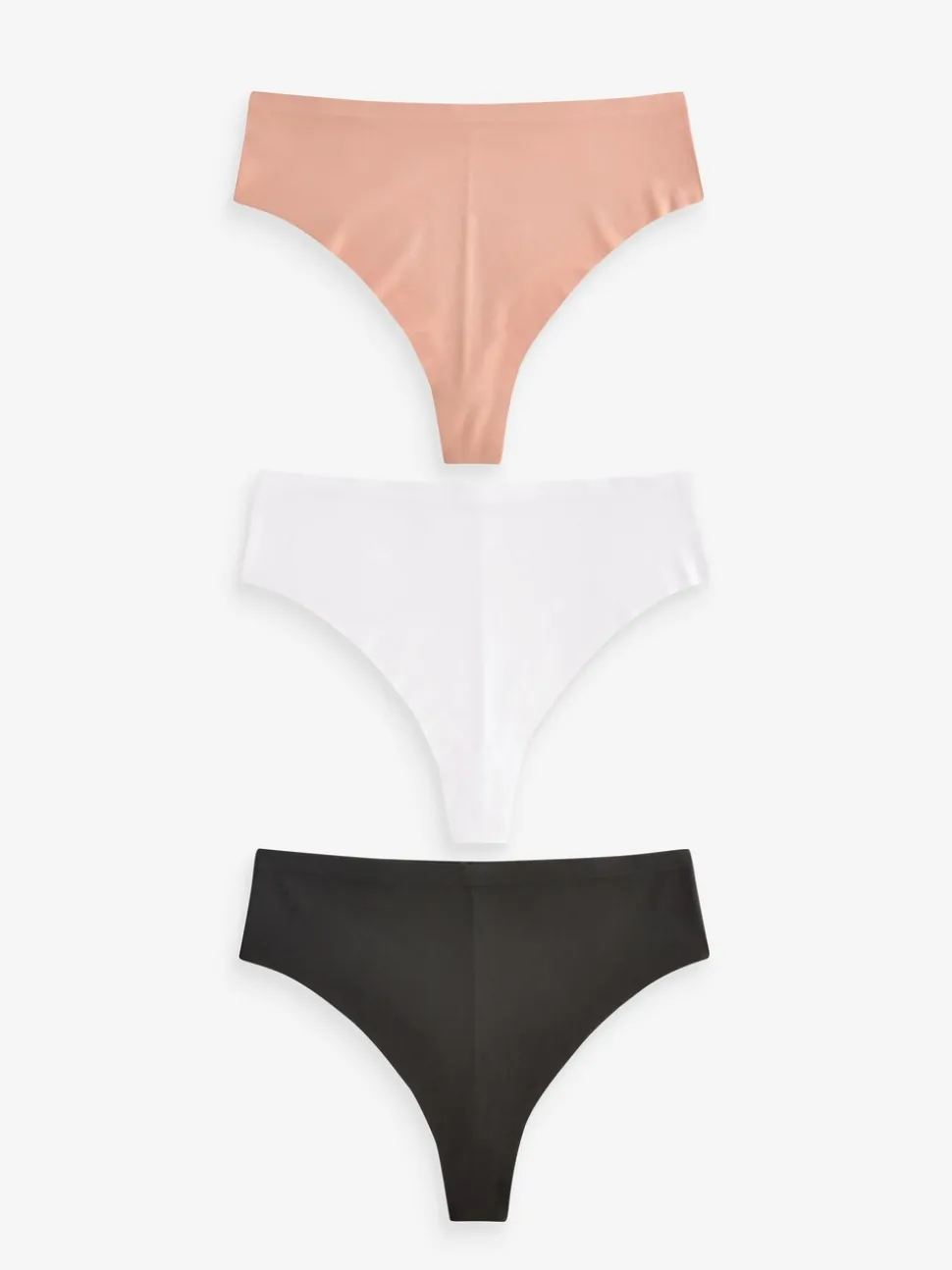 Zwart/wit/praline huidskleur - Geen zichtbare onderbroeklijn comfortabele slips verpakking van 3