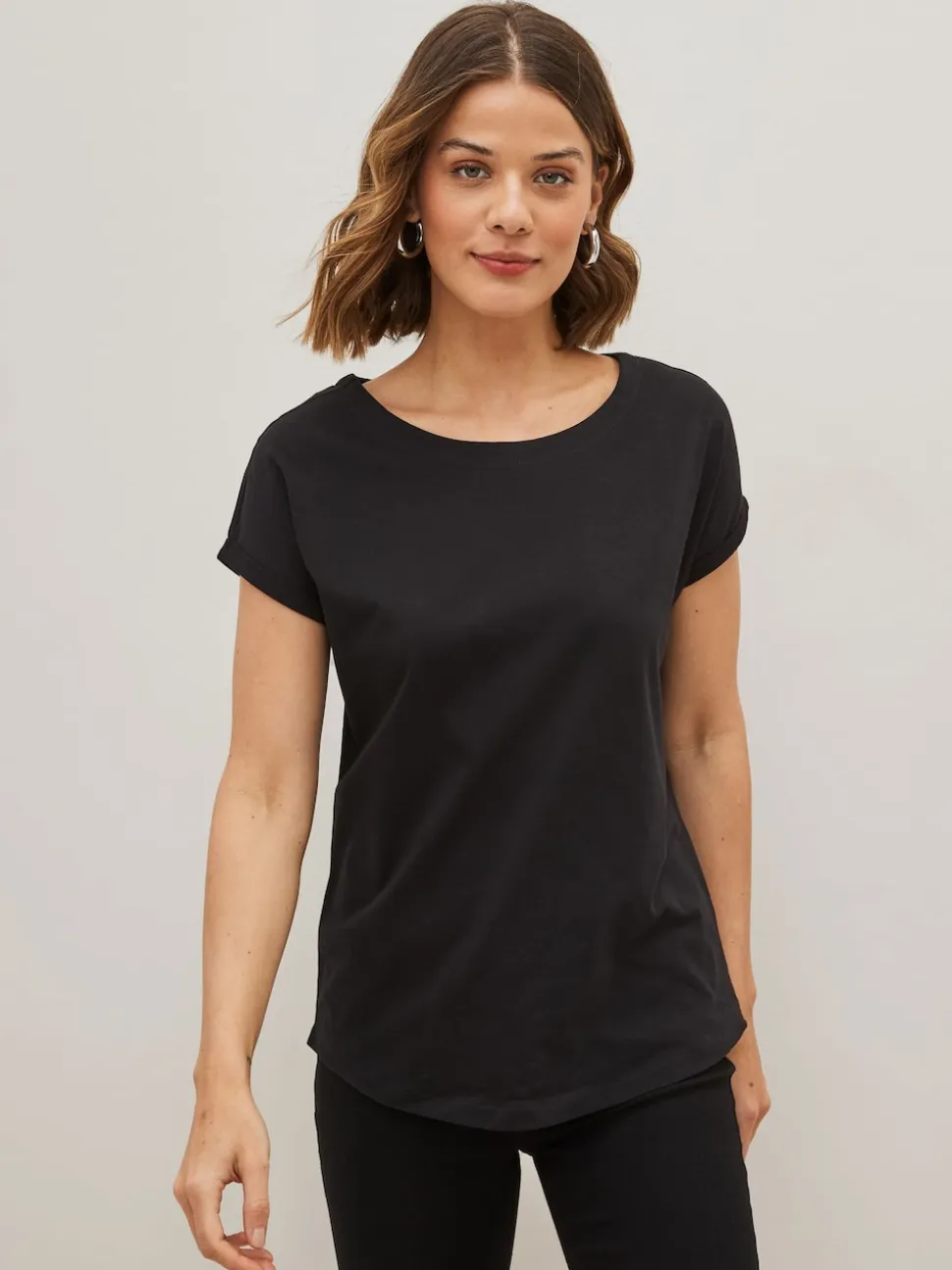 Zwart/wit/streep - Verpakking van 3 T-shirts met kapmouwen van 100% katoen