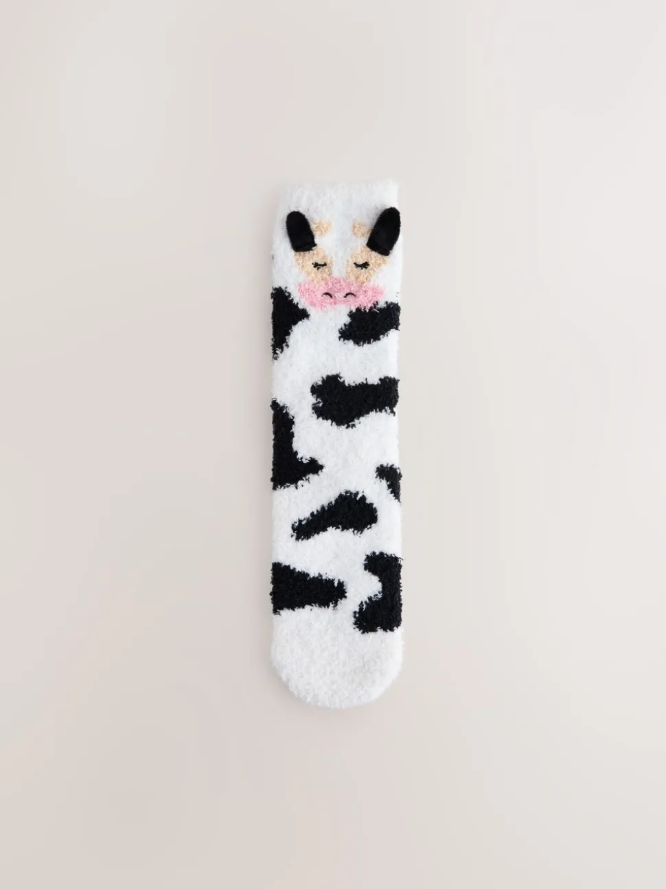 Zwart/witte koe - 1 paar behaaglijke enkelsokken in een geschenkdoos