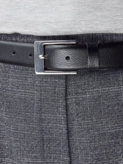 Zwart/zilveren tinten - N. Premium riem van Italiaans leer