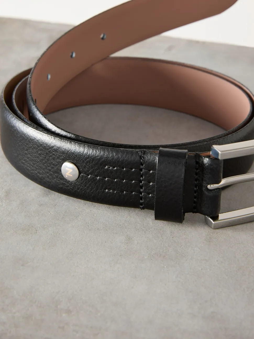 Zwart/zilveren tinten - N. Premium riem van Italiaans leer