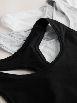 Zwart/zwart/grijs/wit - Ultimate Comfort Cotton Logo Crop Bras 4 Pack