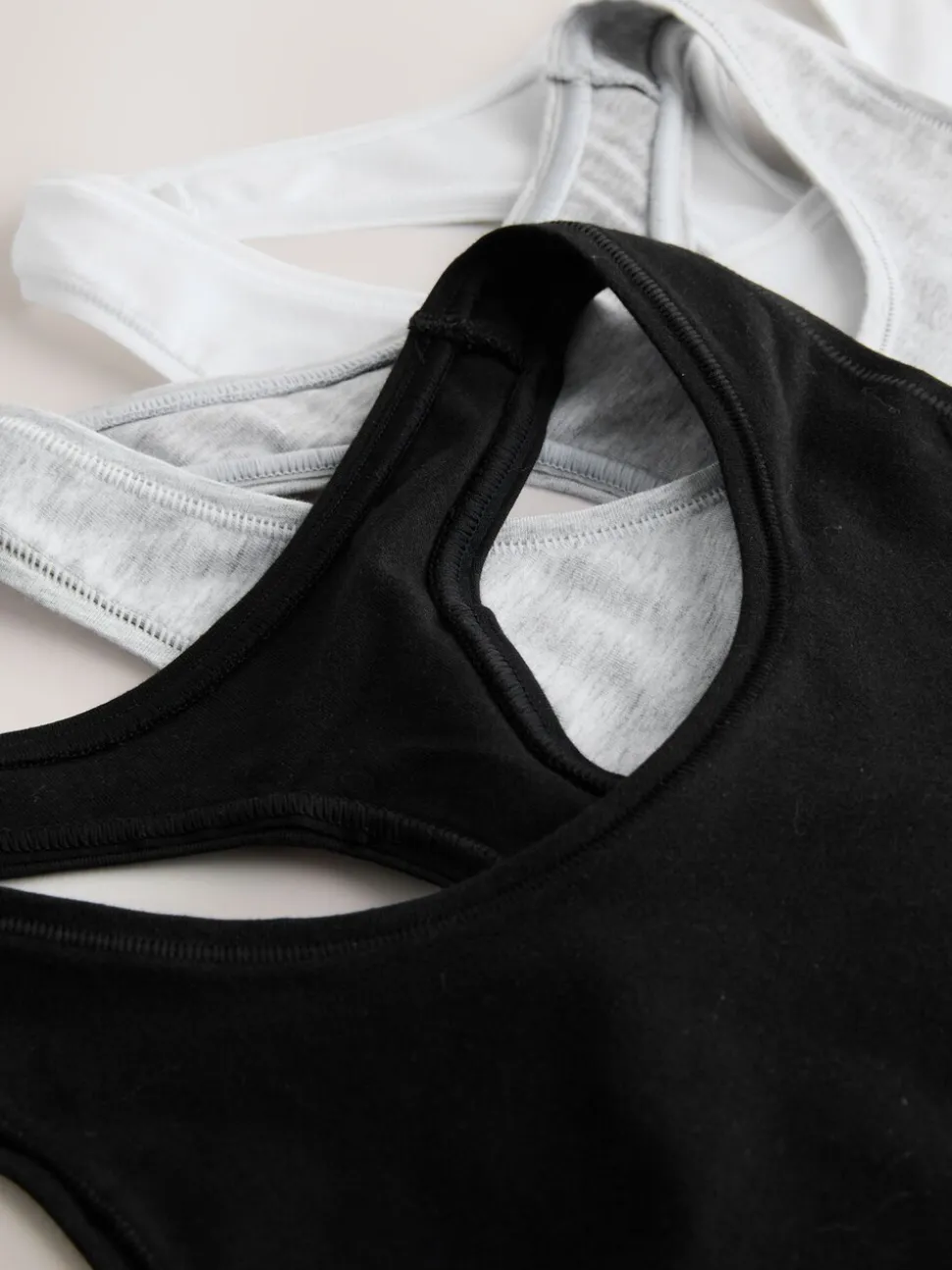 Zwart/zwart/grijs/wit - Ultimate Comfort Cotton Logo Crop Bras 4 Pack